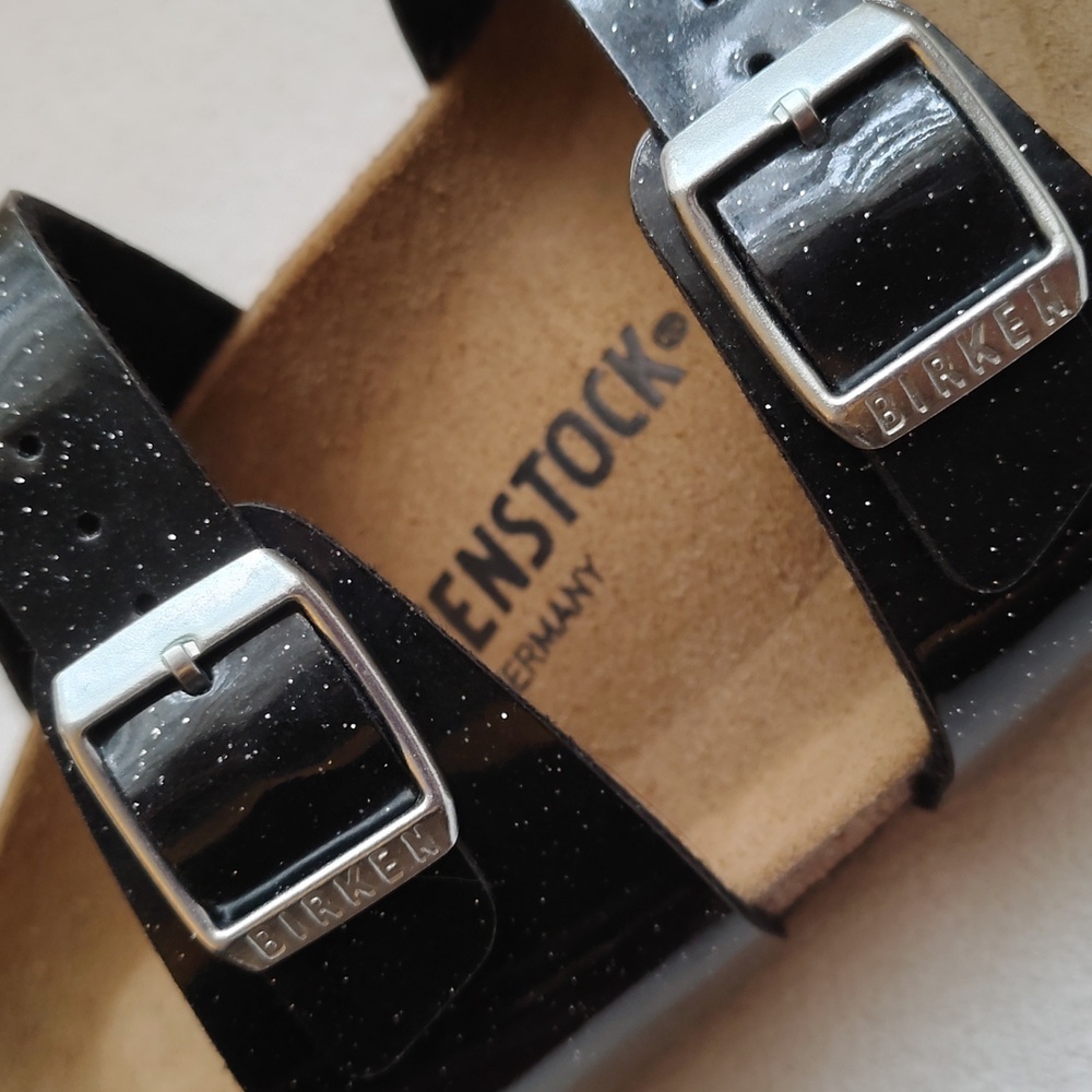 NEW Birkenstock Sidney Glitter Speckled Double-Buckle Slide Sandals. S 6-6.5 - Picture 7 of 14